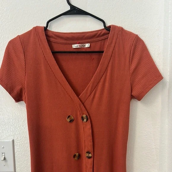 Heart Hips Terracotta Ribbed Dress - Picture 5 of 6